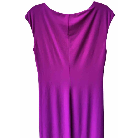 ❌SOLD❌Lauren Ralph Lauren Bright Magenta Pink Cowl Neck Ruched  Dress Size 8 - Picture 8 of 15